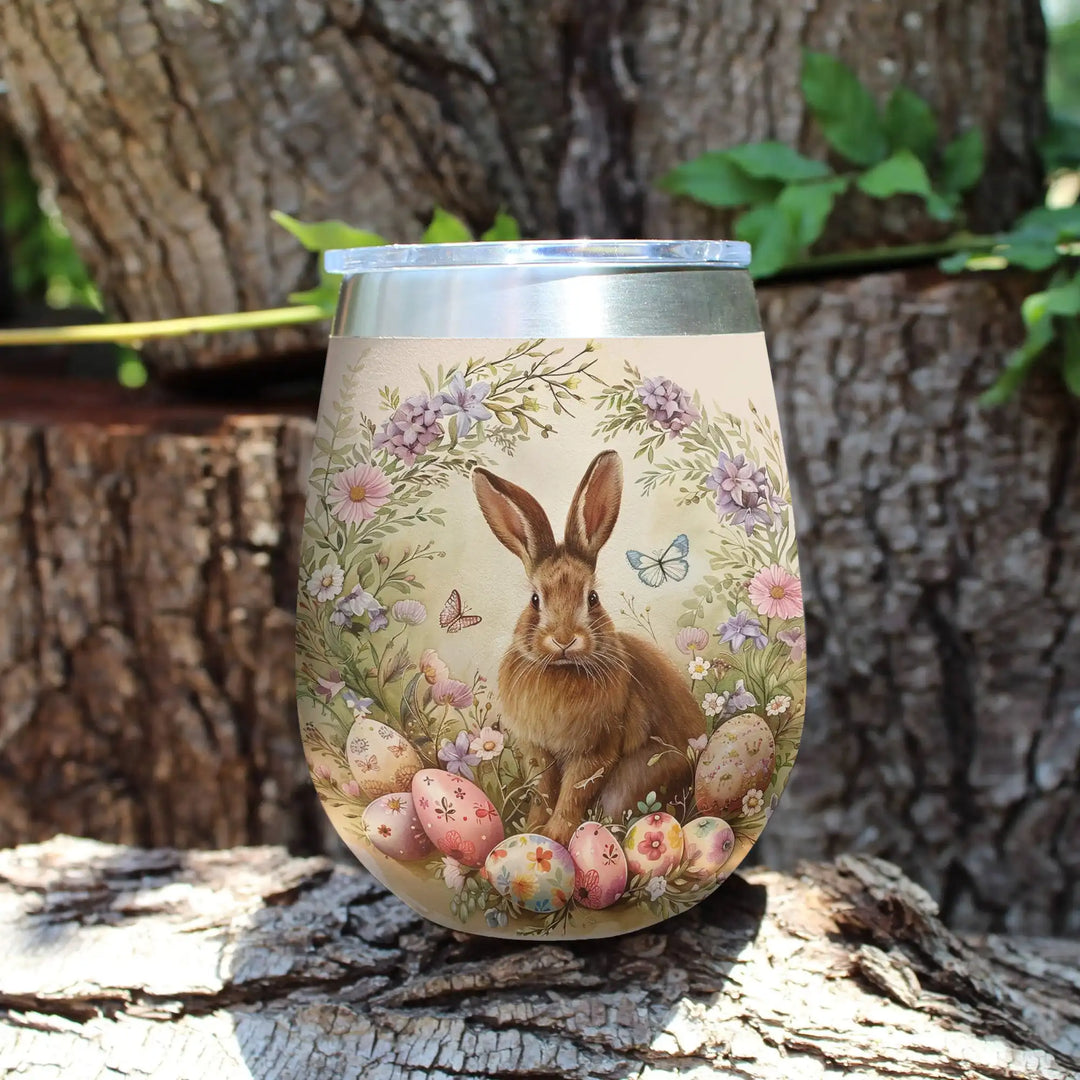 Shineful Wine Tumbler Easter Rabbit