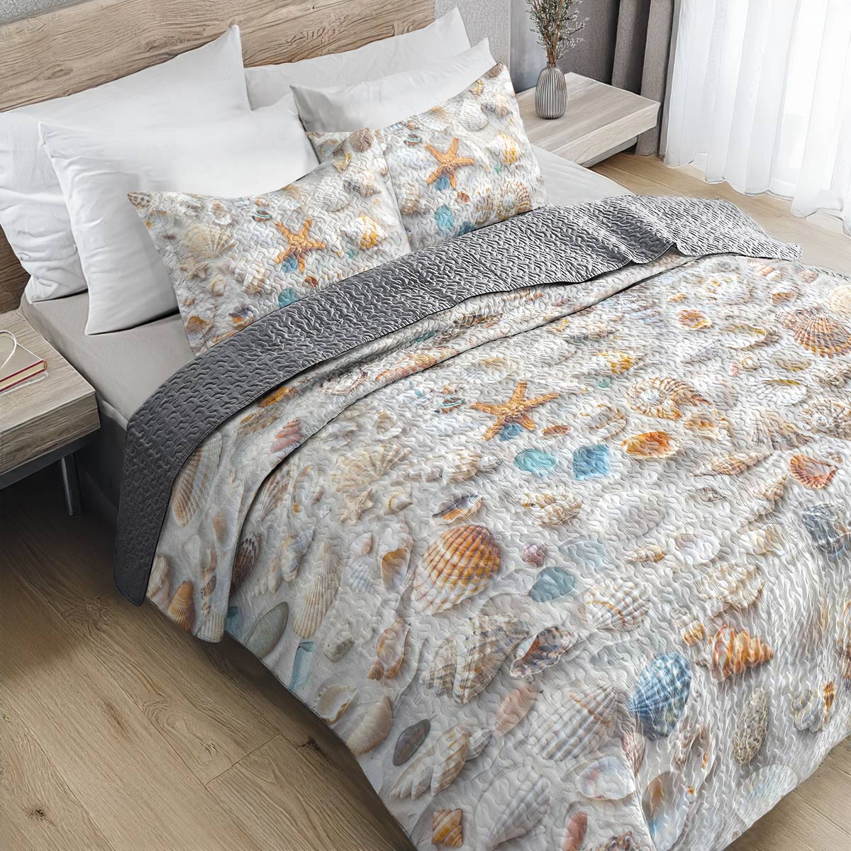 Shineful All Season Quilt 3-Piece Set Beautiful Beachlife