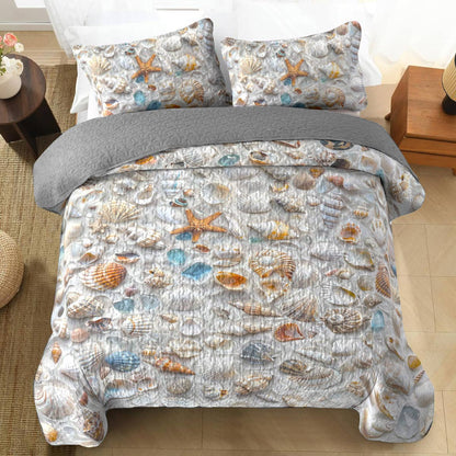 Shineful All Season Quilt 3-Piece Set Beautiful Beachlife