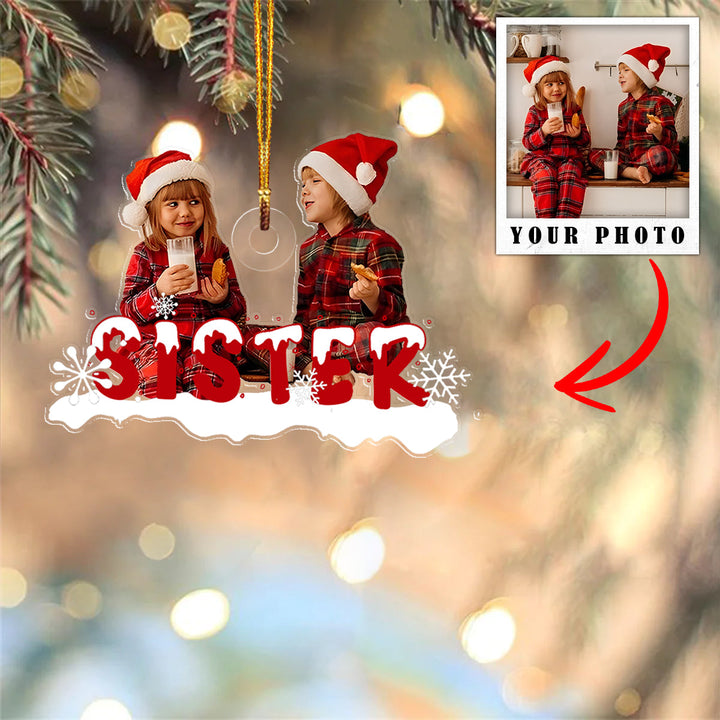 Family Shineful® Decoration Ornament Personalized Upload Photo Snow Mn8 Sister