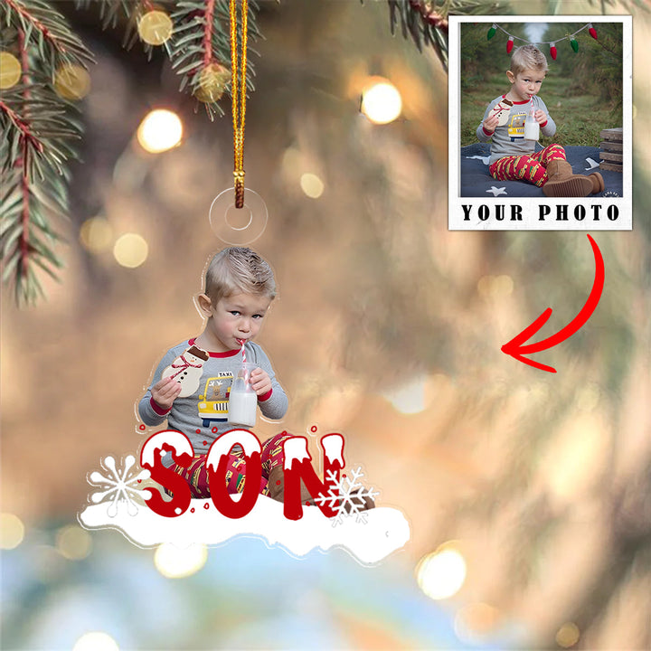 Family Shineful® Decoration Ornament Personalized Upload Photo Snow Mn8 Son