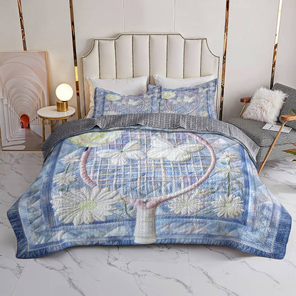 Shineful All Season Quilt 3-Piece Set Charming Tennis