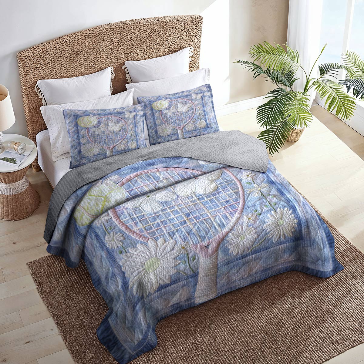 Shineful All Season Quilt 3-Piece Set Charming Tennis