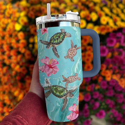 Shineful Tumbler Sea Turtle Hibiscus