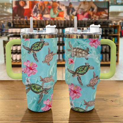 Shineful Tumbler Sea Turtle Hibiscus