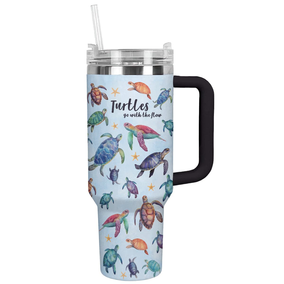 Sea Turtle 40 Oz Shineful™ Tumbler Go With The Flow Mn8 40Oz