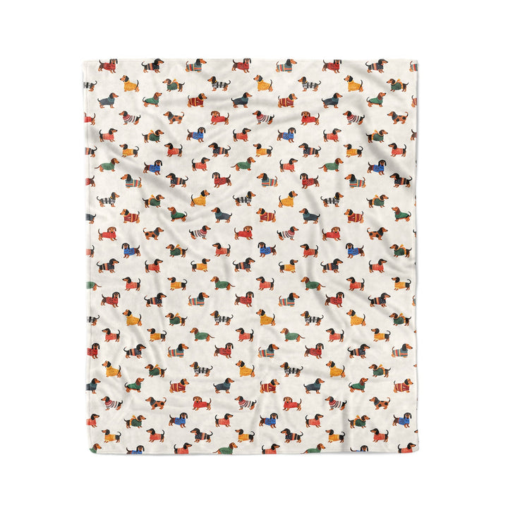 Dachshund Pajabear® Fleece Blanket Pattern Nl09 Medium - 50X60In / White