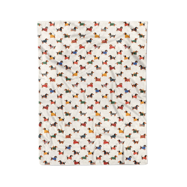 Dachshund Pajabear® Fleece Blanket Pattern Nl09 Large - 60X80In / White