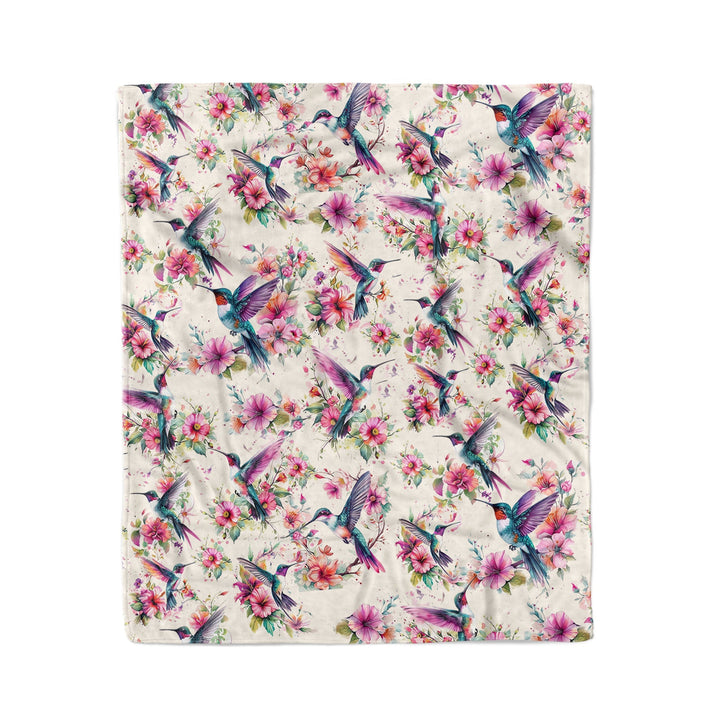 Hummingbird Pajabear® Fleece Blanket Gentle Bird Mn8 Medium - 50X60In / White