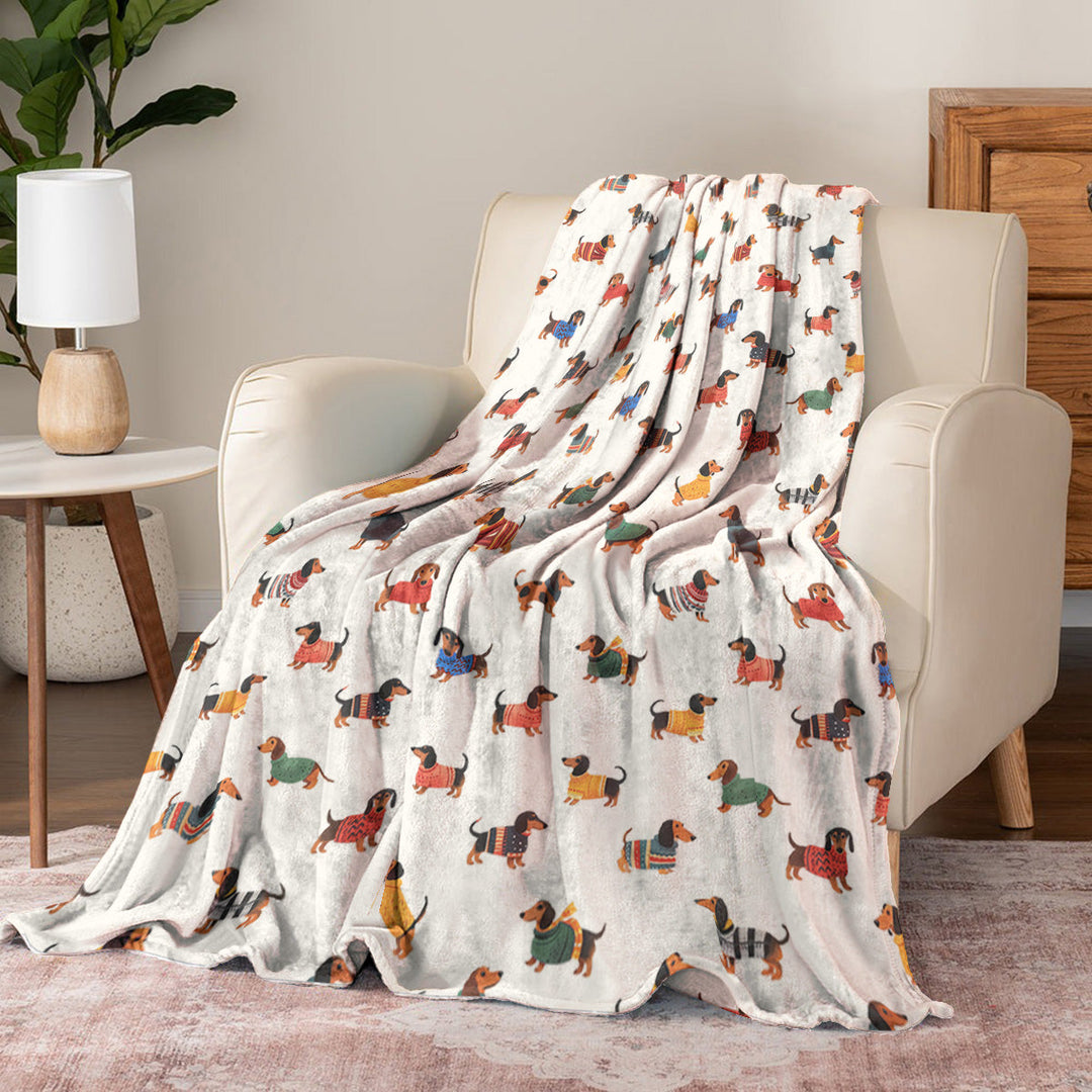 Dachshund Pajabear® Fleece Blanket Pattern Nl09