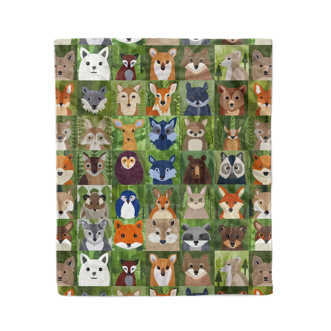 Animal Fabric Pajabear® Fleece Blanket Nl09 Medium - 50X60In / White