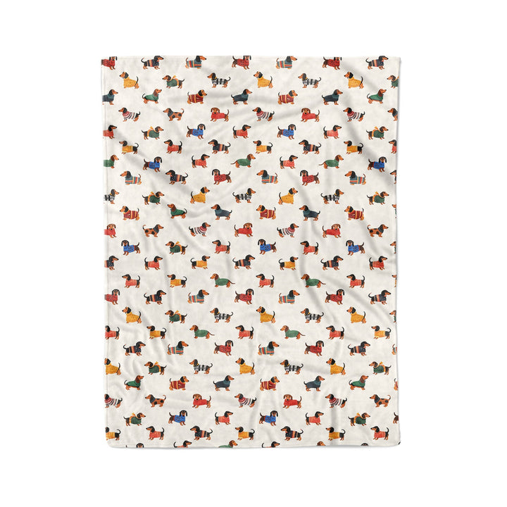 Dachshund Pajabear® Fleece Blanket Pattern Nl09 Small - 30X40In / White