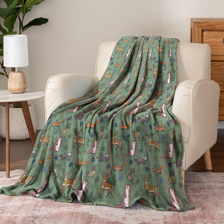 Cute Animals Pajabear® Fleece Blanket