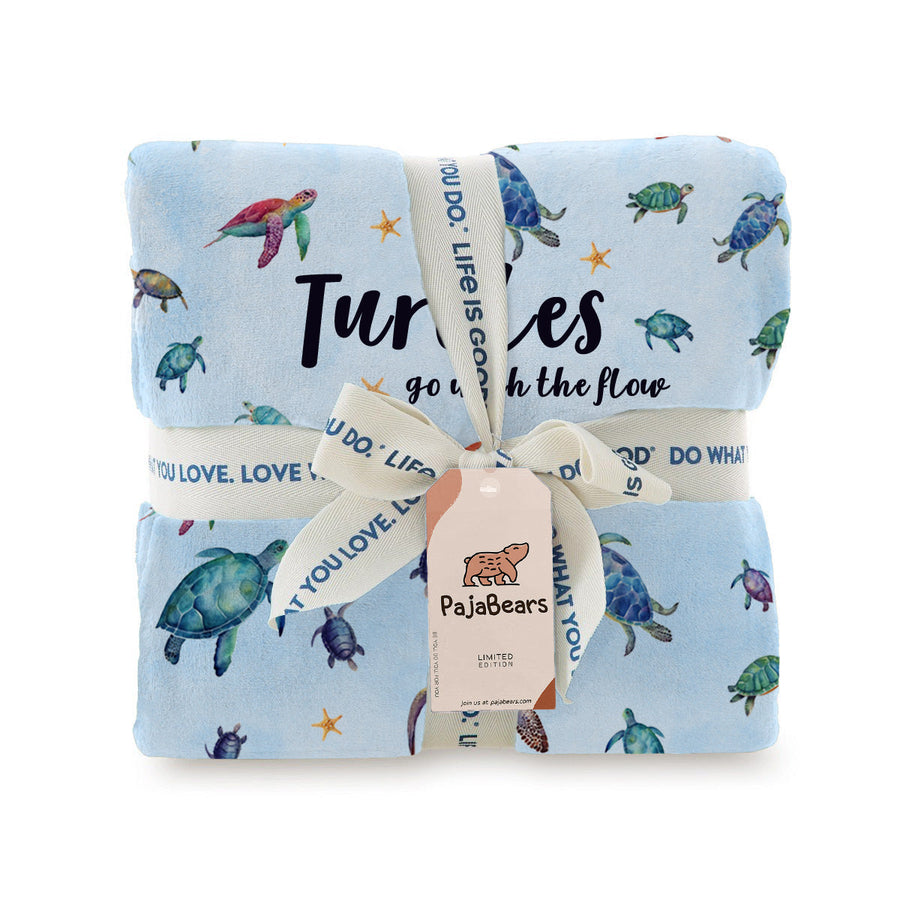 Sea Turtle Pajabear® Fleece Blanket Go The Flow Mn8
